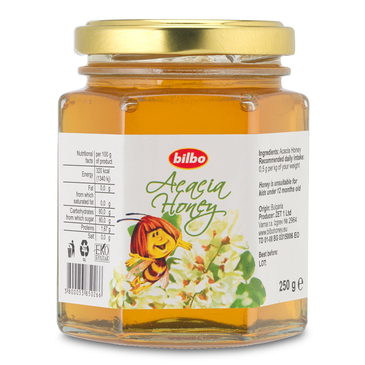 Bilbo ωμό μέλι ακακίας • 250 g