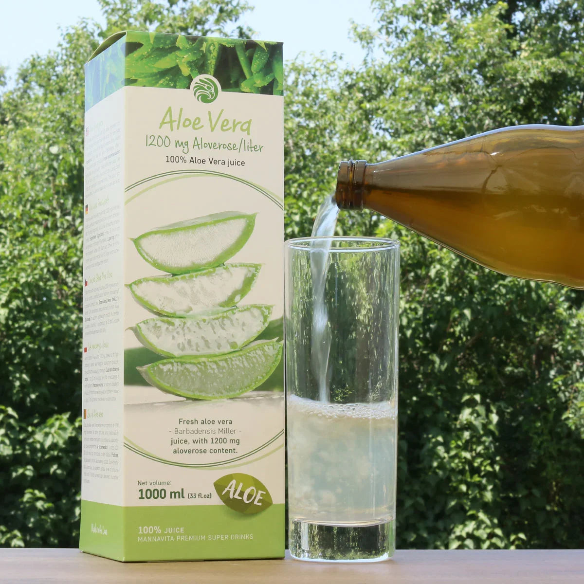 Mannavita Aloe vera 100% pure pressed juice • 1000 ml - Mannavita