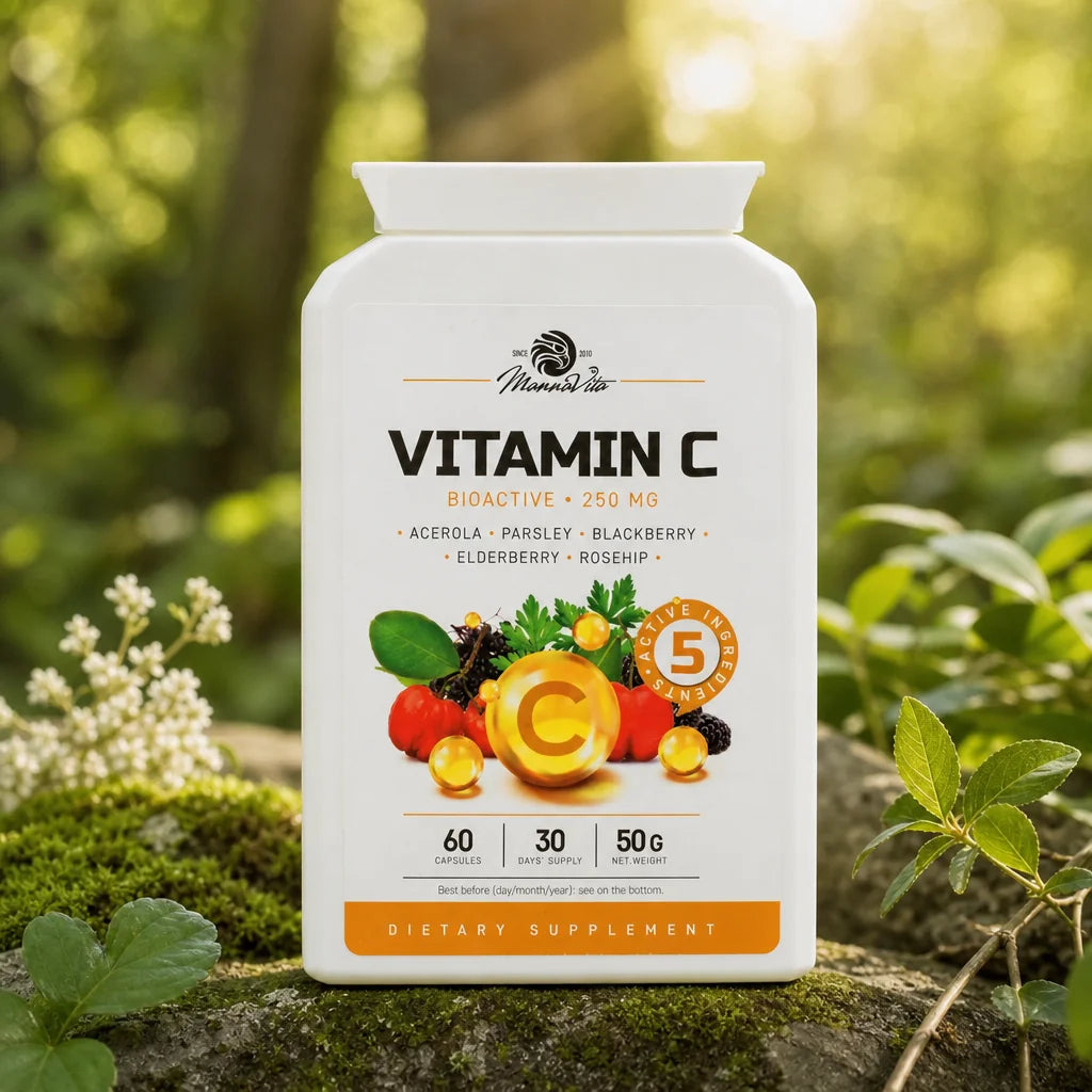 Mannavita • Συμπλήρωμα Βιταμίνης C • 250 mg βιοδραστικό • 60 κάψουλες