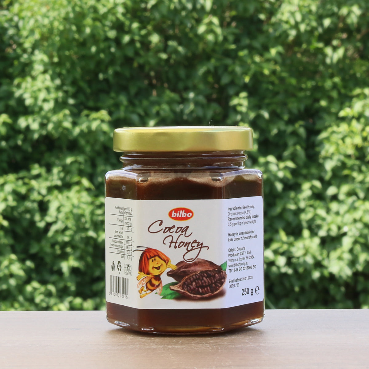 Bilbo ωμό μέλι κακάο • 250 g