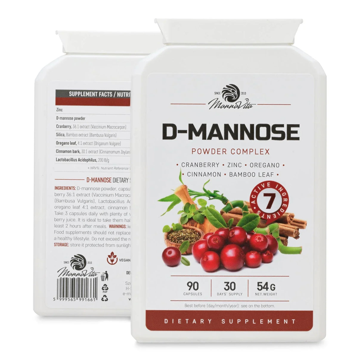 Mannavita D-mannose Complex • with Cranberry extract • 90 capsules - Mannavita