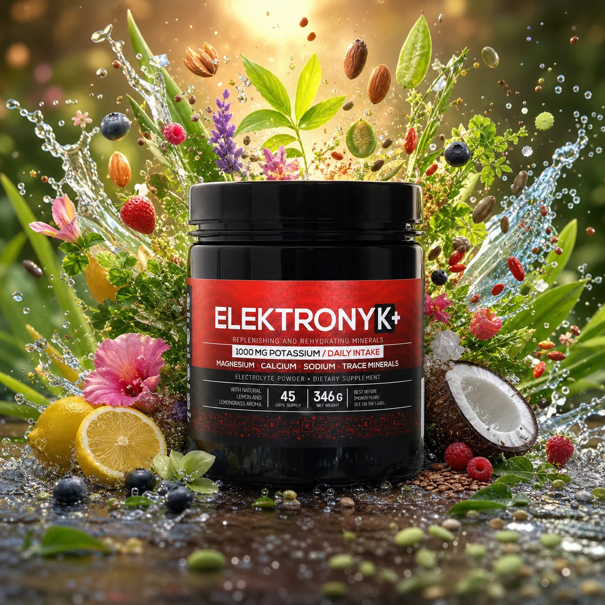 ElektronyK+ ηλεκτρολυτική σκόνη • 1000 mg κάλιο με γλυκίνη • ΓΛΥΚΙΑ, 402g