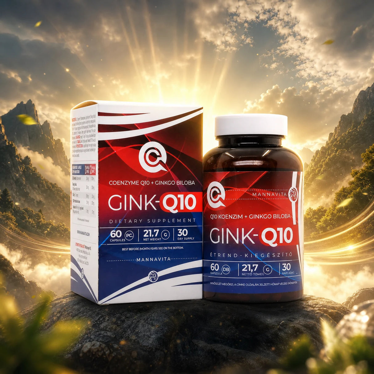 GINK-Q10 • Σύμπλεγμα Συνενζύμου Q10 + Ginkgo Biloba • 60 κάψουλες