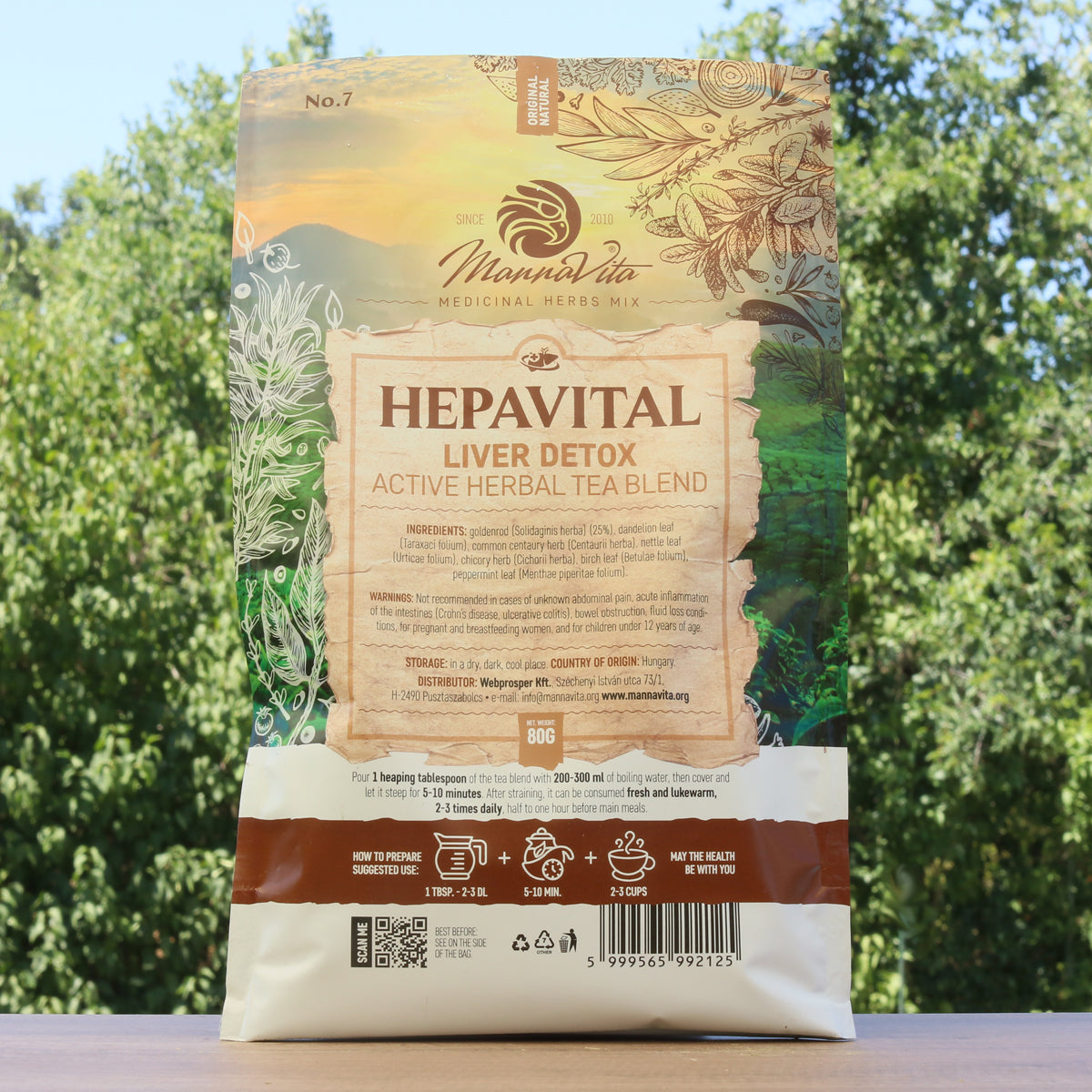 HEPAVITAL Ενεργό βοτανικό μείγμα τσαγιού αποτοξίνωσης του ήπατος • 80g