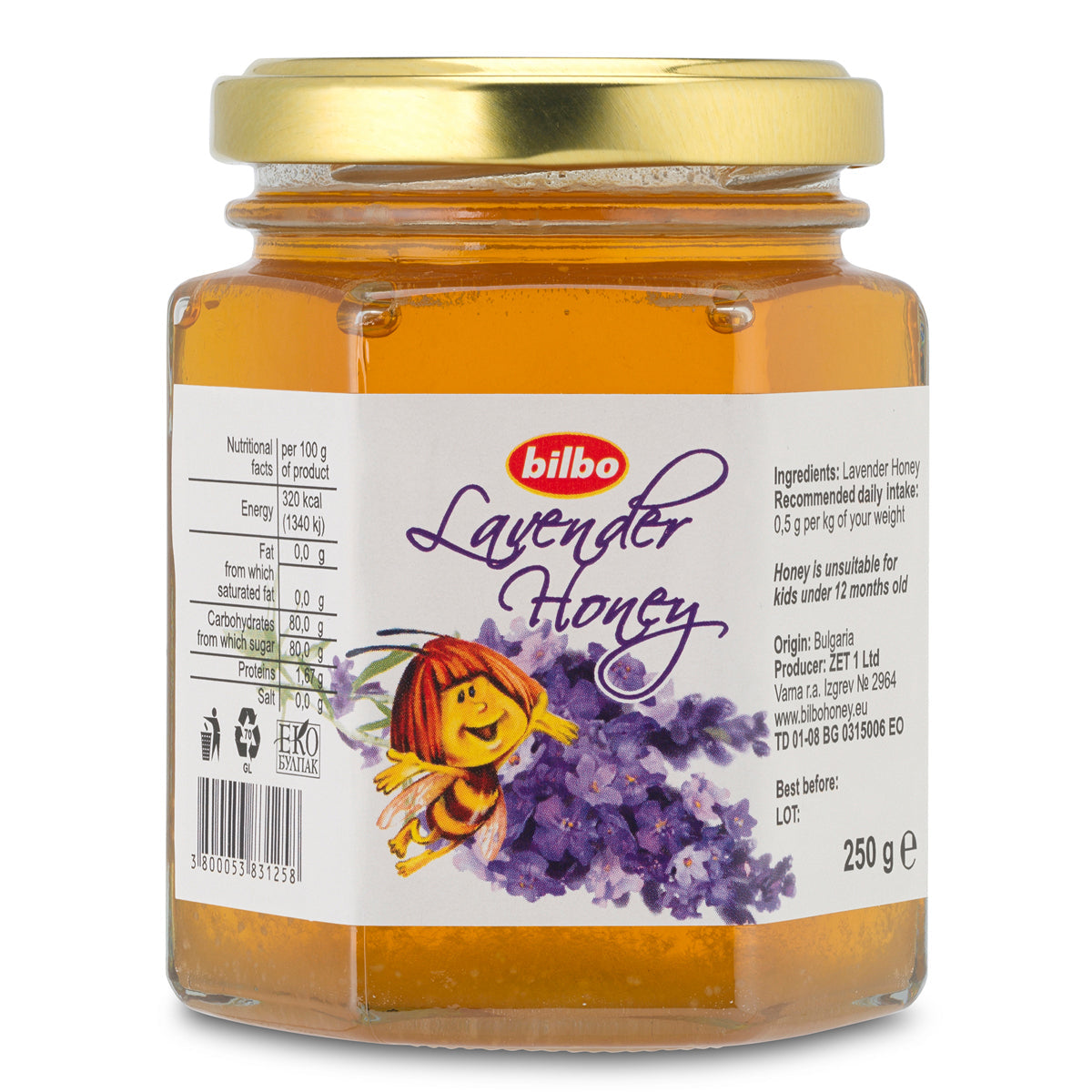 Bilbo ωμό μέλι λεβάντας • 250 g