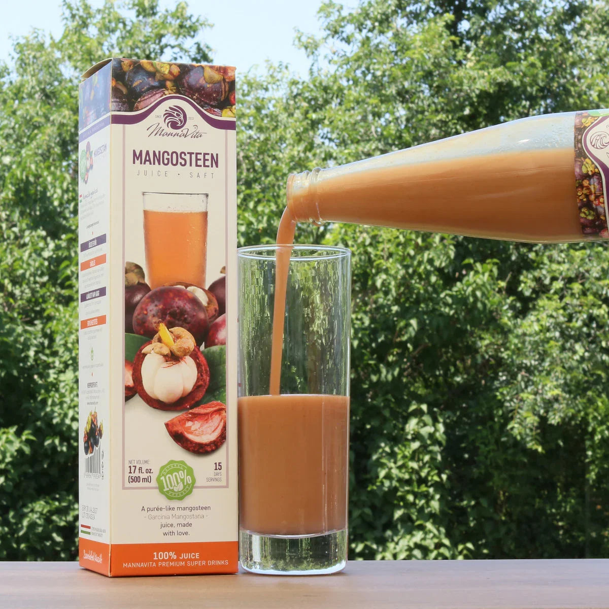 Mannavita Mangosteen 100% pure pressed purée • 500 ml - Mannavita