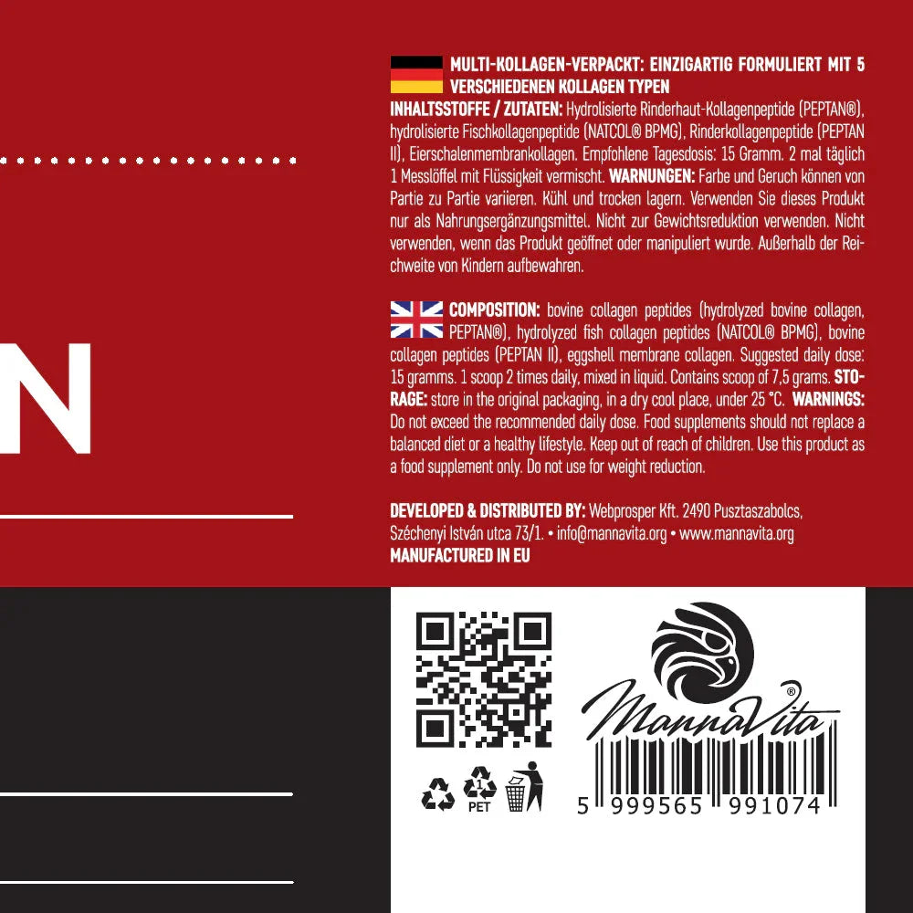 Mannavita Multi collagen powder • Unflavored • 450g - Mannavita