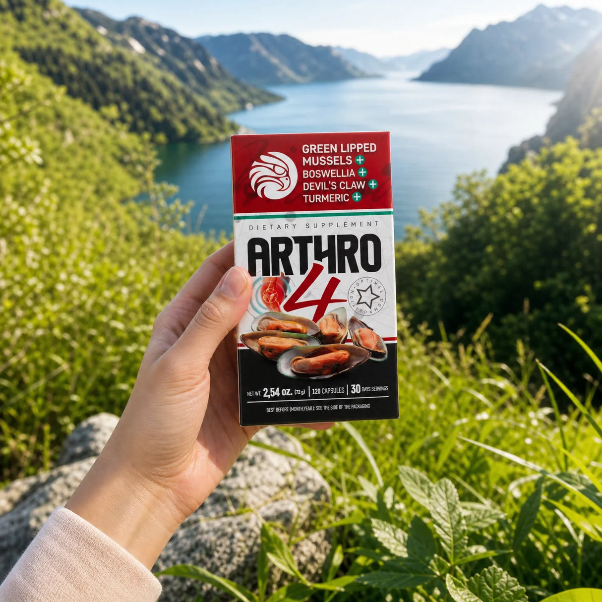 ARTHRO4 • Σύμπλεγμα αρθρώσεων + χόνδρου • με Πράσινο-χειλόστρακο μύδι • 120 κάψουλες