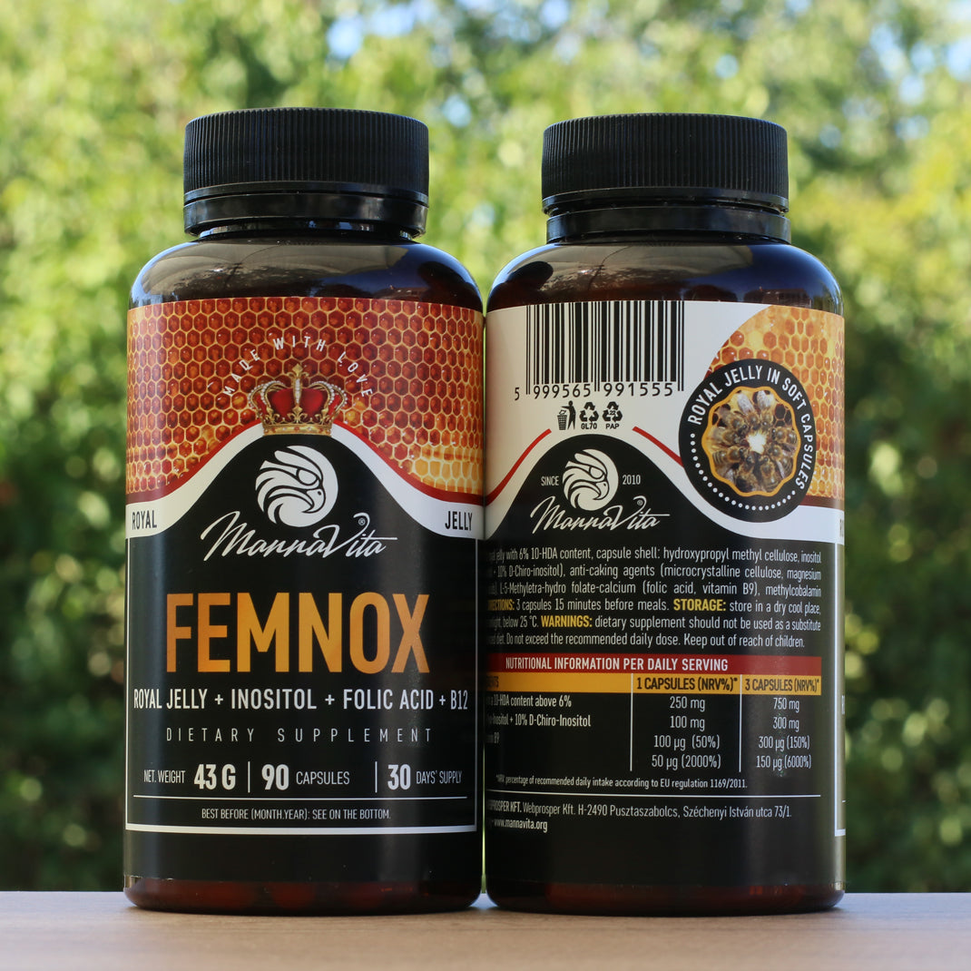 FEMNOX Βασιλικός Πολτός + Ινοσιτόλη + Φολικό Οξύ + σύμπλεγμα B12 • 90 κάψουλες