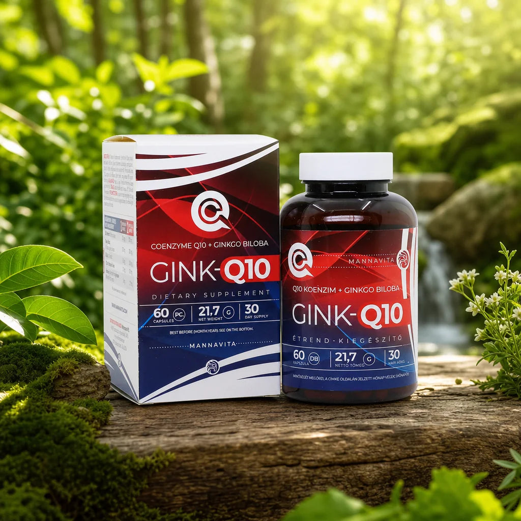 GINK-Q10 • Σύμπλεγμα Συνενζύμου Q10 + Ginkgo Biloba • 60 κάψουλες