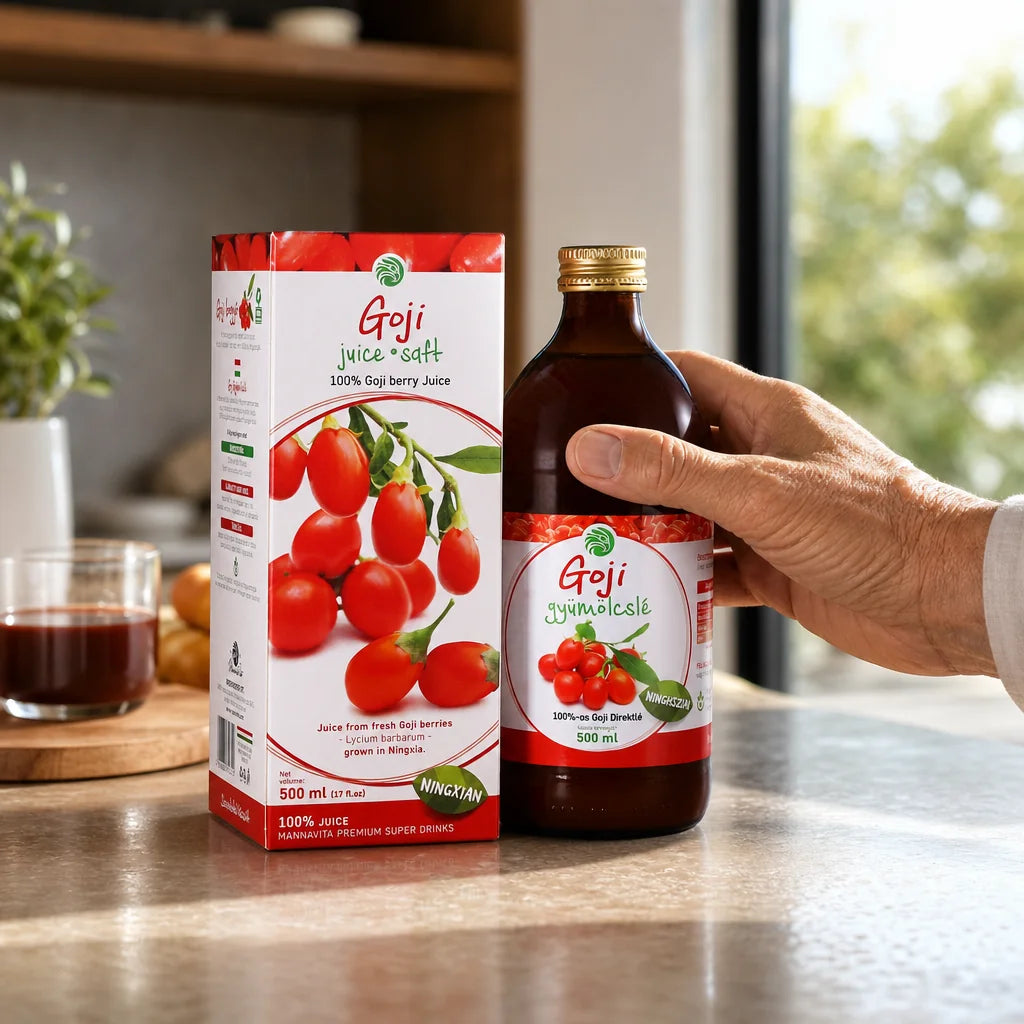Mannavita • Χυμός Goji Berry 100% Πιεσμένος Καθαρός Χυμός • 500 ml