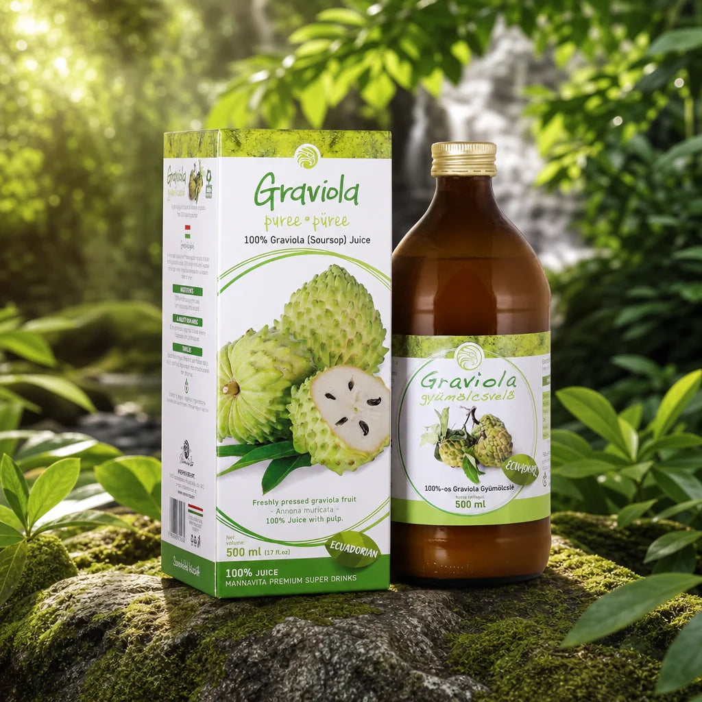Mannavita • Graviola 100% Πιεσμένο Καθαρό Πουρέςς • 500 ml