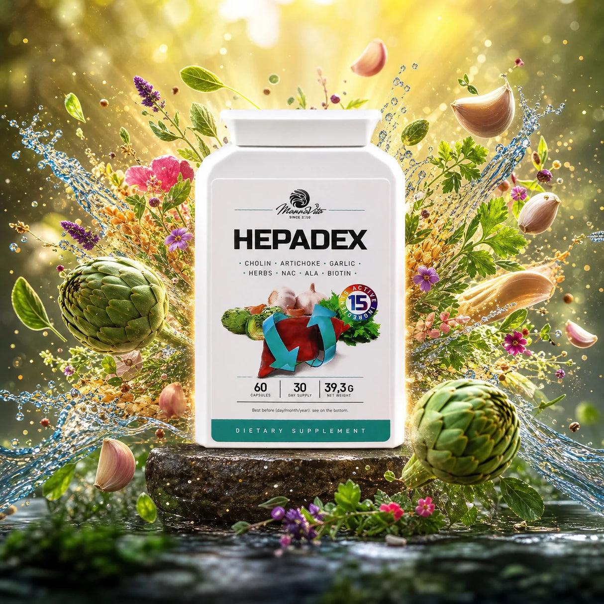 HEPADEX σύμπλεγμα αναγέννησης και βελτίωσης της υγείας του ήπατος • 60 κάψουλες