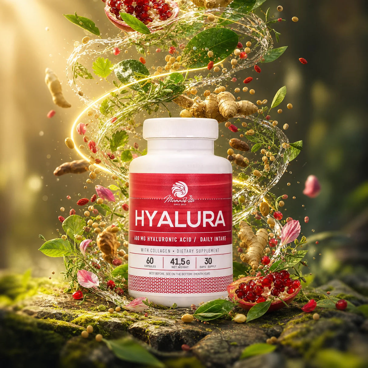 Hyalura • Κάψουλες 600 mg Υαλουρονικού Οξέος + Κολλαγόνο • 60 τεμ.