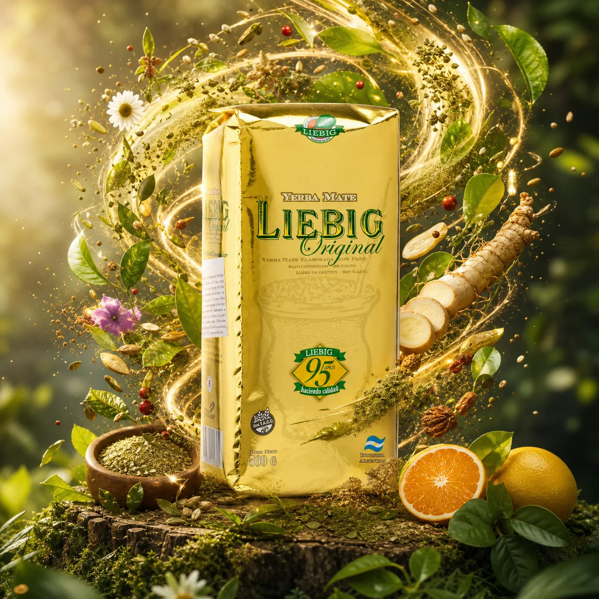 Τσάι yerba mate Liebig Original • Παρασκευασμένο με κοτσάνια • 500 g