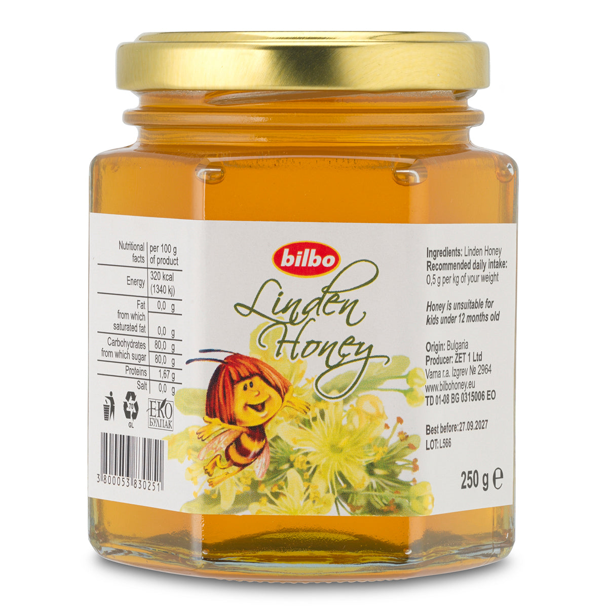 Bilbo ωμό μέλι φλαμουριάς • 250 g