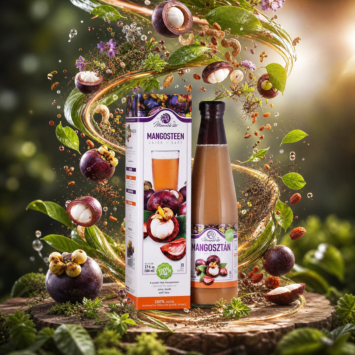 Mannavita Mangosteen 100% καθαρός πολτός • 500 ml