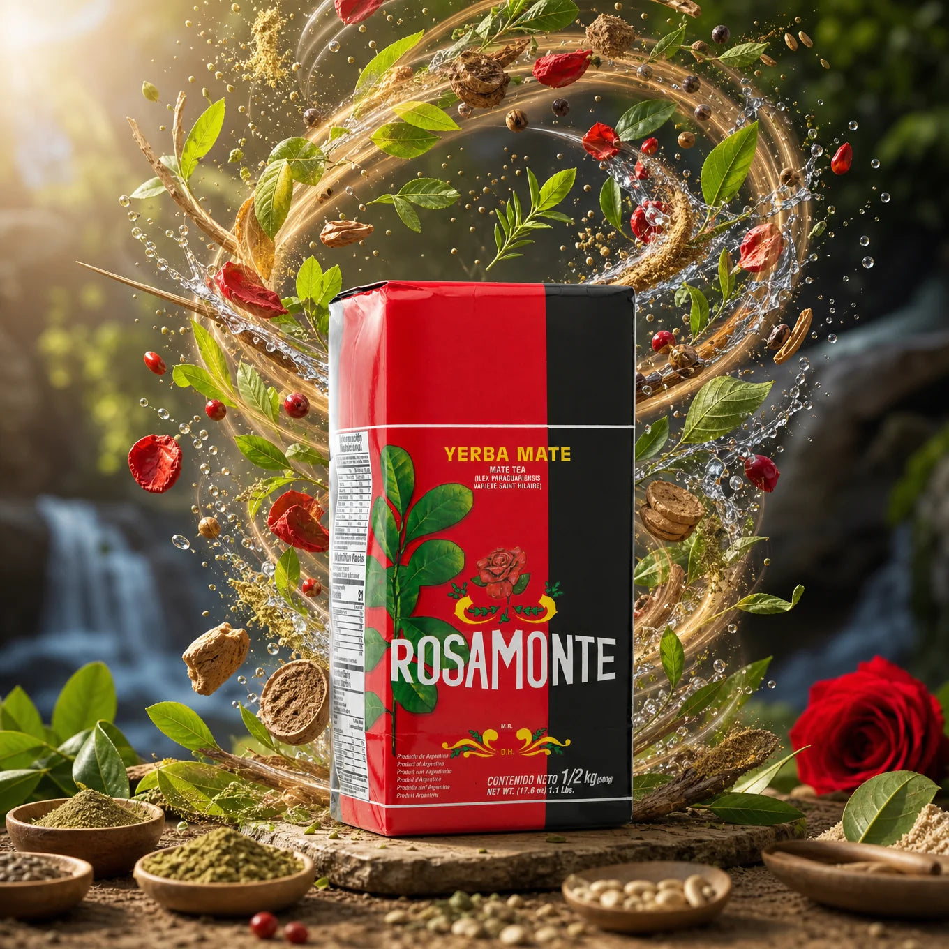 Τσάι yerba mate Rosamonte • Παρασκευασμένο με κλωνάρια • 500 g