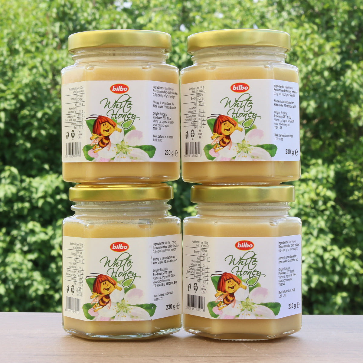 Bilbo ακατέργαστο λευκό μέλι • 230 g